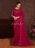 Bridal Pink Embroidered Wedding Wear Indian Saree