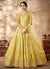 Yellow Zari Embroidered Traditional Silk Anarkali