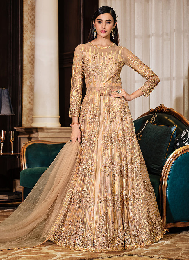 Buy Eid Special Black Velvet Embroidered Anarkali Suit with Skirt Online -  LSTV03688 | Andaaz Fashion