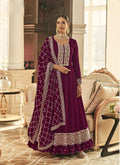 Deep Wine Cording Embroidered Designer Anarkali Suit