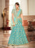 Teal Blue Embroidered Lehenga Choli