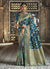 Turquoise Dual Tone Silk Saree