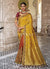 Yellowish Orange Dual Tone Silk Saree