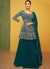 Teal Blue Embroidery Traditional Lehenga Kurti