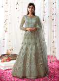 Teal Blue Multi Embroidered Festive Anarkali Suit