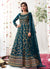 Turquoise Multi Embroidered Festive Anarkali Suit