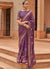 Deep Purple Crystal Stone Brasso Saree