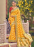 Buy Saree - Yellow And Red Multi Embroidery Traditional Wedding Saree