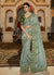 Teal Blue Multi Embroidered Traditional Saree