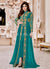 Turquoise Ethnic Embroidered Designer Slit Style Anarkali Pant Suit