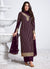 Wine Traditional Embroidered Salwar Kameez