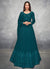 Turquoise Thread And Sequence Embroidered Anarkali Suit