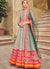 White Multicoloured Printed Silk Designer Anarkali Gown