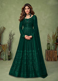 Green Sequence Embroidered Georgette Slit Style Anarkali Suit