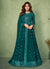 Turquoise Sequence Embroidered Slit Style Anarkali Lehenga Suit