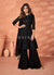 Black Embroidered Bollywood Sharara Suit