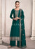 Turquoise Golden Embroidered Silk Salwar Kameez 