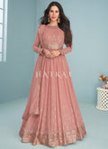 Buy Anarkali Suit In Pennsylvania | Blush Pink Sequence Embroidered Designer Anarkali Suit