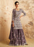 Lavender Designer Embroidery Gharara Suit