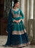 Turquoise And Blue Embroidery Peplum Anarkali Lehenga