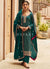 Turquoise Embroidery Traditional Silk Salwar Kameez