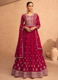 Crimson Red Sequence Embroidery Festive Anarkali Suit