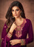 Indian Dresses - Wine Multi Embroidered Pant Style Suit,Salwar Kameez