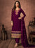 Wine Embroidered Salwar Kameez