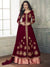 Maroon And Peach Layered Anarkali Pant Suit