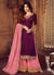 Purple And Pink Embroidered Palazzo Suit