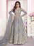 Grey Overall Embroidered Net Anarkali Suit