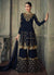 Navy Blue All Anarkali Gharara Suit