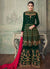 Dark Green And Pink Anarkali Gharara Suit