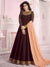 Brown And Peach Traditional Embroidered Anarkali Suit