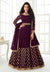 Wine Embroidered Anarkali Suit