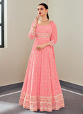 Pink Multi Embroidered Festive Anarkali Suit