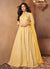 Yellow Lucknowi Embroidered Designer Anarkali Suit