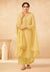 Yellow Golden Embroidered Palazzo Suit