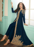 Indian Suits - Navy Blue Anarkali Suit 