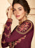 Indian Clothes - Maroon Multi Embroidered Anarkali Suit