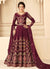 Maroon Multi Embroidered Anarkali Suit