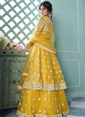 Yellow Anarkali Style Lehenga Suit In usa uk canada