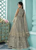 Grey Anarkali Style Lehenga Suit In usa uk canada