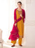 Yellow Multi Embroidered Pant Style Suit