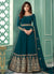 Turquoise Zari Embroidered Anarkali Suit