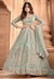 Teal Blue Embroidery Wedding Anarkali Suit