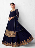 Royal Blue Golden Sharara Suit In usa uk canada