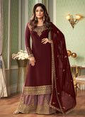 Maroon Palazzo Suit In usa