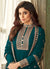 Turquoise Bollywood Wedding Anarkali In USA