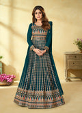 Dark Green Embroidered Wedding Anarkali Suit